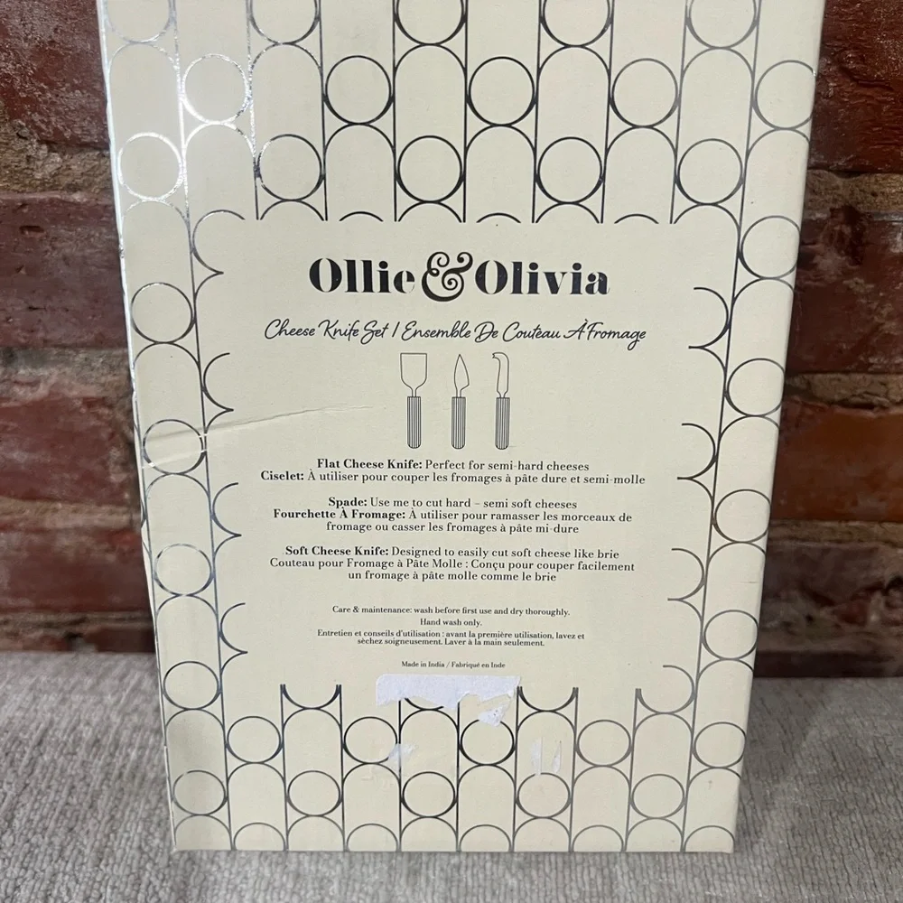 New!‎ Ollie & Olivia Silver and Marble Cheese Knife Set